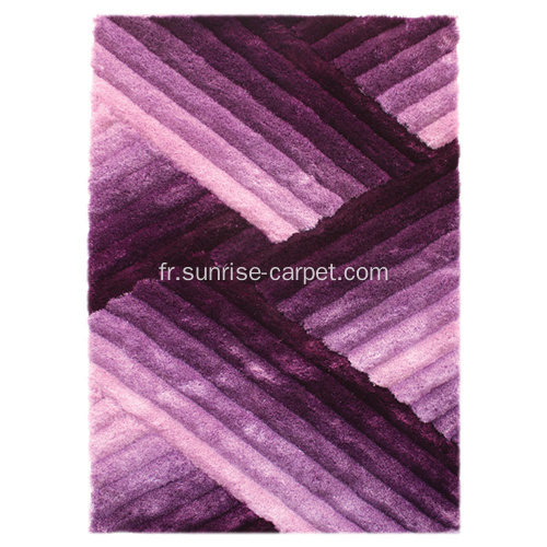 Polyester avec tapis Shaggy 3D couleur pourpre